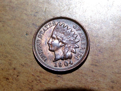 Beautifully Toned UNC/BU Four Diamonds 1904 Indian Head Penny C9 - Image 1 of 2