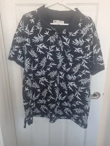 Rivers Men’s Navy & Floral Pattern Polo Cotton T-Shirt UK Size XXL - Picture 1 of 6