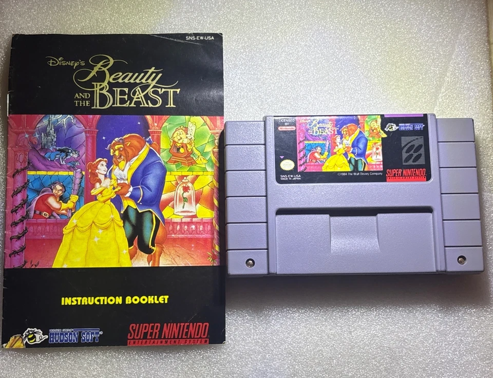 Disney's Beauty And The Beast 1994 SNES TESTED W/ INSTRUCTION BOOKLET - Image 1 of 4