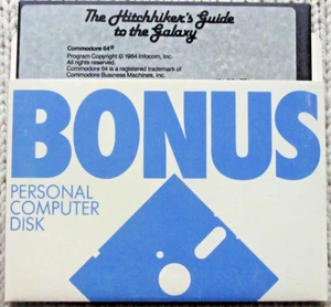 Infocom Hitchhikers Guide to the Galaxy Commodore 64 5.25 Floppy Disc - Photo 1/3