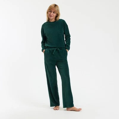 LA REDOUTE RIBBED VELOUR PYJAMAS 10 / 12 GREEN RRP £44.99 - Image 1 of 4