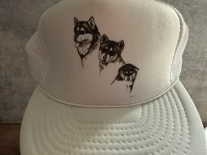 Husky / Alaskan Malamut Hundemütze Snapback DEADSTOCK HAT CAP VINTAGE - Bild 1 von 3