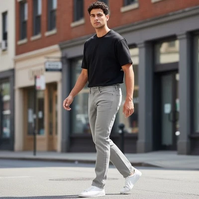 Pantalones de mezclilla elásticos de corte recto para hombre Levi's 514 31x30 gris Foto 1 de 4