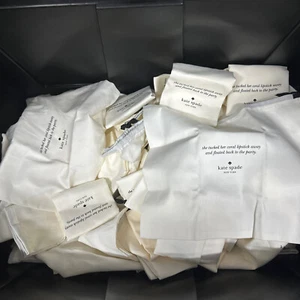 Lote de 10 bolsas antipolvo de algodón Kate Spade 17" x 19 blancas para bolsos de mano - Imagen 1 de 7