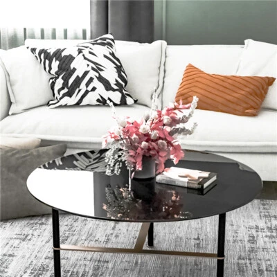 Mesa redonda de vidrio templado de 20"-36" vidrio negro borde pulido redondo de 1/4" de espesor Foto 1 de 4