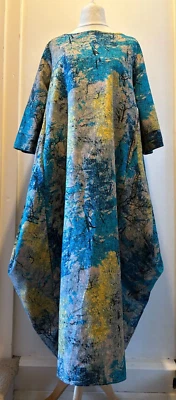 ZANZEA Casual Loose 3/4 Sleeve Cotton Pocket Kaftan Maxi Dress 12 Uk BNWT Multi - Image 1 of 4