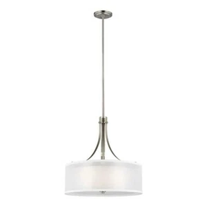Open Box - Sea Gull Lighting Elmwood Park 3-Light Brushed Nickel Pendant - Picture 1 of 10