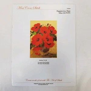 Poppies In A Vase Mini Cross Stitch Instruction Booklet Art Of Stitch Muckley - Picture 1 of 7