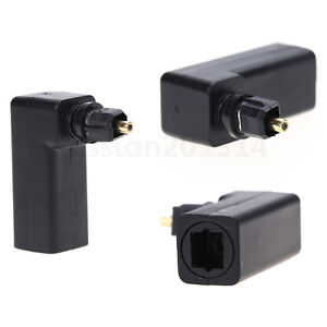 Right Angle TosLink Female to TosLink Male Plug Adapter Audio Connector Optical
