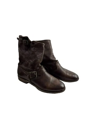 Винтажные женские сапоги из коричневой кожи с пряжкой без застежек размер 8 США 🇺🇸 - Изображение 1 из 4