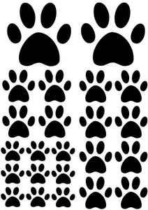 23 Paw Print Stickers Car / Wall Laptop Stickers Graphics Cat Dog - Picture 1 of 5