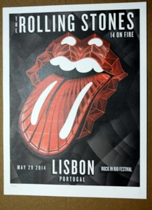 ROLLING STONES - 14 ON FIRE - ROCK IN RIO - LISBON - PORTUGAL - TOUR POSTER - Picture 1 of 4