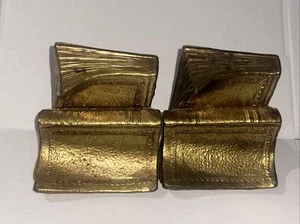 Vintage Brass Metal Cast of Cascading Books Book Ends - Picture 1 of 4