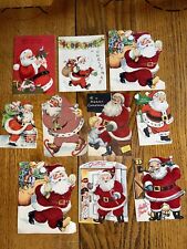 Vintage Lot of 10 Scrapbook Santa Claus St. Nick Christmas Cards 1930s to 1940s