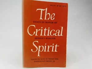 The Critical Spirit Essays in Honor of Herbert Marcuse Beacon 1968 Paperback - Imagen 1 de 8