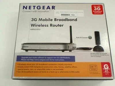 3G WIRELESS ROUTER MOBILE BROADBAND WIFI INTERNET NETGEAR MBR624GU 4-PORT  - Image 1 of 4