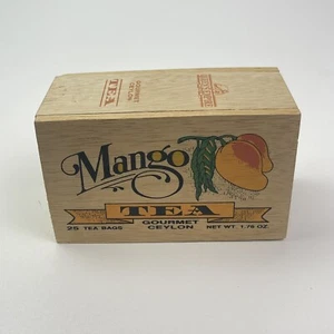 Queens Empire Wooden Tea Box Slide Lid Mango Ceylon Tea Design Empty - Picture 1 of 14