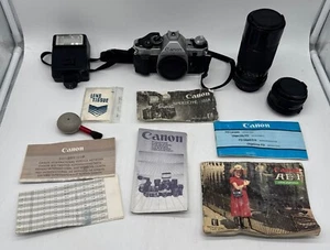 Canon AE-1 35mm SLR Film Camera with 50mm f/1.8 Lens Kit Bundle Read Description - Picture 1 of 12
