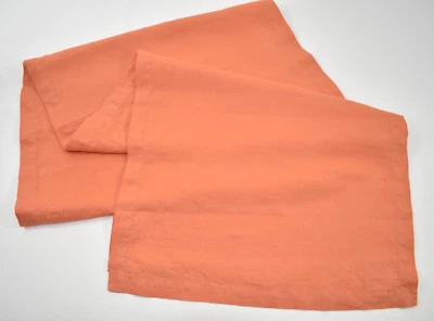 Pottery Barn 100% Linen Table Runner Solid Tangerine Orange 18"x90" VGUC! - Image 1 of 4
