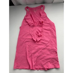 Lilly Pulitzer Ruffle Tank Top Sleeveless Pima Cotton Casual Pink Medium - Picture 1 of 3