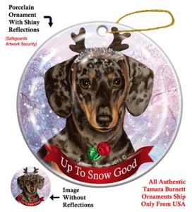 Up to Snow Good Ornament - Kurzhaar Dapple Chocolate and Tan Dackel - Bild 1 von 1
