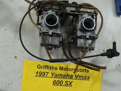 1997 YAMAHA VMAX SX 600 8CR 8CV MIKUNI flat slide carbs choke cable carburetors - Image 1 of 4