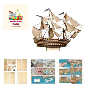 HMS Victory 3D Wooden Puzzle DIY Ship Craft Laser-Cut Model Kits to Build for... - Picture 1 of 8