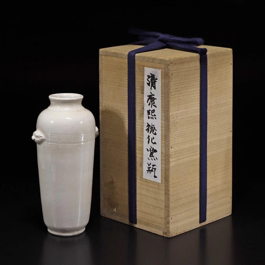 中国 骨董品 【大清康熙年製 】清時代 海水雲竜紋 壺。 清康熙青花福壽