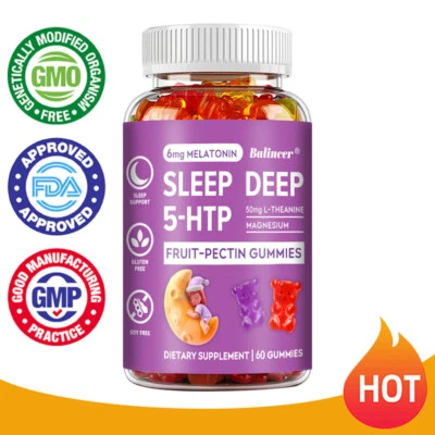 Sleep Deep 5-HTP Gummis - Entspannen und schlafen Sie friedlich, Stress abbauen, beruhigen Sie den Geist - Bild 1 von 4