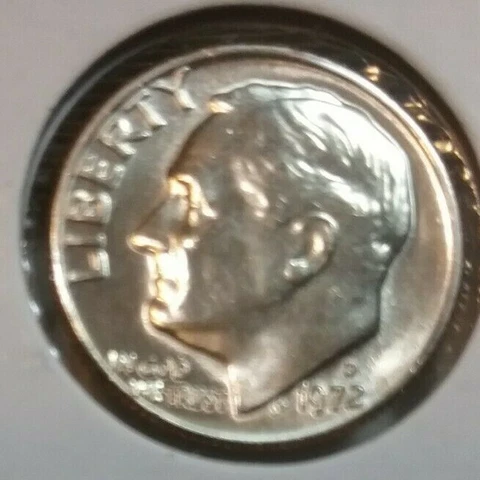 1972 Roosevelt Dime  D - BU - Uncirculated Cover