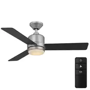 Hampton Bay Castlegate 44 in. LED Indoor Silver Ceiling Fan Light Kit+Remote - Picture 1 of 16