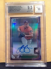 2015 Bowman Chrome PURPLE REFRACTOR JD J.D. DAVIS RC Rookie Auto /250 BGS 9.5/10