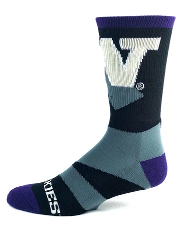 Washington Huskies Purple Gray Crew Socks Cover