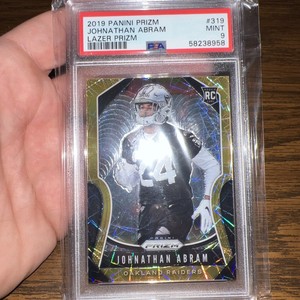 2019 panini prizm johnathan abram laser prism #319 PSA 9