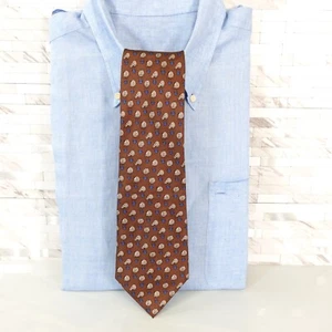 Brown Neck Tie Men Blue Animal Print Cartoon Bird Silk Novelty Anime Art HR SETA - Picture 1 of 10