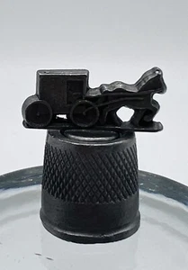 DITALE VINTAGE AMISH CAVALLO E BUGGY DA COLLEZIONE 1”x1” METALLO - Foto 1 di 5