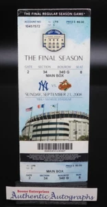 NY Yankees 21.09.2008 Full Ticket Final Game at Old Yankee Stadium (B) - Bild 1 von 3