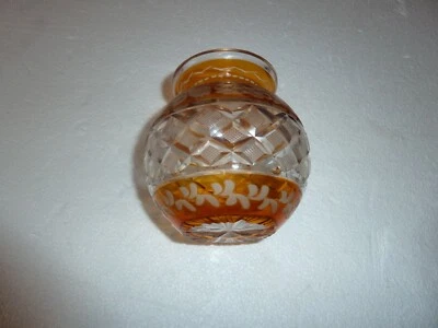 superbe vase en cristal de Bohème à décor de vigne et cristaux, super déco!!! - Photo 1/4