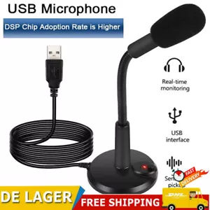 USB Mikrofon für PC und Laptop Kondensator Standmikrofon 360 ° Studio Gaming - Bild 1 von 13