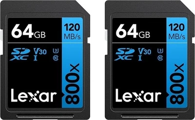 Lexar 64GB High-Performance 800x UHS-I SDXC Memory Card (2-Pack) - Image 1 of 4