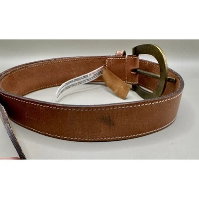 Cinturón Free People Cuero Marrón Hebilla de Latón Ancho Boho Western Cinturón S/M Foto 1 de 4