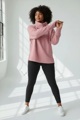 Sudadera Bench Mujer XL Vellón Rosa Cuello Embudo Raglán Ropa Activa  Foto 1 de 4