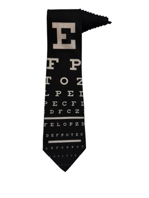 Ralph Marlin Eye Chart Doctor Oftalmólogo 1995 Novedad Corbata Poliéster Foto 1 de 4
