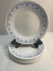 8–Vintage Corelle MORNING BLUE 6 3/4" Bread/Butter Dessert Plates 3007 - Picture 1 of 7