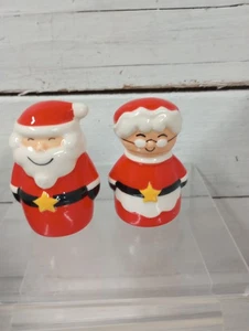 Mr. and Mrs. Santa Claus Salero y Pimentero Navidad Vacaciones Cerámica Decoración - Imagen 1 de 7