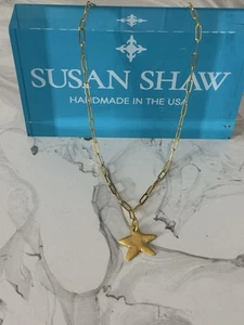 Susa Shaw Gold Stern Halskette, Neu mit Etikett - Bild 1 von 4