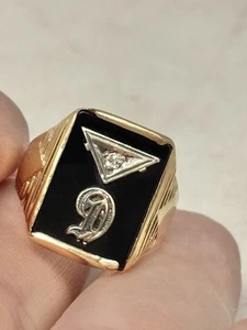 Vintage 1940er 10K Gold Herren "D" "G" oder "C" Siegelring, Größe 8,25, 4,3 Gramm - Bild 1 von 12