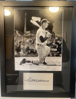 Ted Williams signed autographed index card and photo 8x10 framed 11x14 - Image 1 of 3