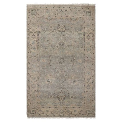 LoomBloom 3x5 Gray Hand Knotted Afghan Oushak Transitional Wool Rug - Image 1 of 4