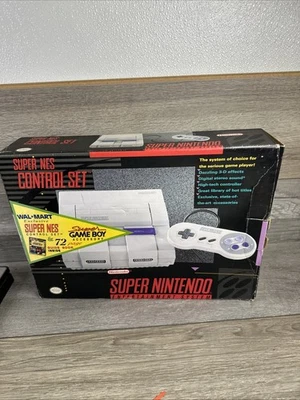 Juego de control Super NES solo caja Walmart, pegatina Super Game Boy espuma dañada Foto 1 de 4